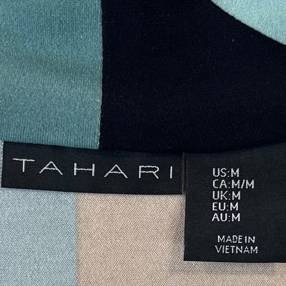 TAHARI Sleeveless Pullover Top Colorblock Cowl Neck Career Chic Versatile sz M - Picture 7 of 9